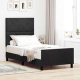 Prolenta Maison Exclusive - Lit boxspring avec tête de lit, noir, 90 x 200 cm, velours