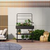 casa.pro Plantenrek Aalsmeer met verhoogde plantenbak zwart