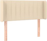 VidaXL Hoofdeind & Voeteind Crème Polyester/Hout 83x16x78/88 cm