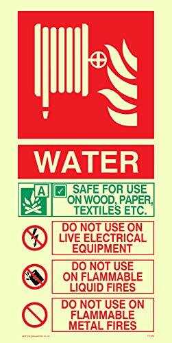 Viking Signs Viking Signs FZ386-P12-PV Deze brandslang bevat waterinstructies voor gebruik bord, foto luminescent, Sticker, 200 mm H x 100 mm W