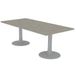 Quadrifoglio Table de réunion plateau rectangulaire 210x100 cm, 2 pieds