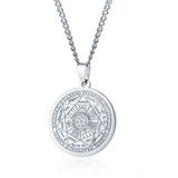 Mendes Steel Cubaanse Schakelketting Mannen Zilverkleurig Seal of the Seven Archangels