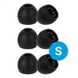 GSMpunt B.V. Lot de 3 Embouts en silicone Taille S pour écouteurs Remplacement Flexible Convient pour écouteurs / casques Inclus boîte de rangement Noir
