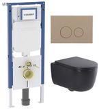 Geberit QeramiQ Dely Swirl Toiletset - Mat Zwart