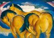 Franz Marc Impression d'art - Die kleinen gelben Pferde 29,7x21cm
