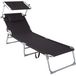 TecTake chaise de plage Noir Polyester, Acier
