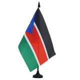 AZ FLAG Tafelvlag Zuid-Soedan 21x14 cm Polyester 100D Plastic Voet