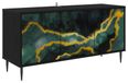Meuble TV WIJHE 102 x 33 x 51 cm Chêne noir Bois transformé