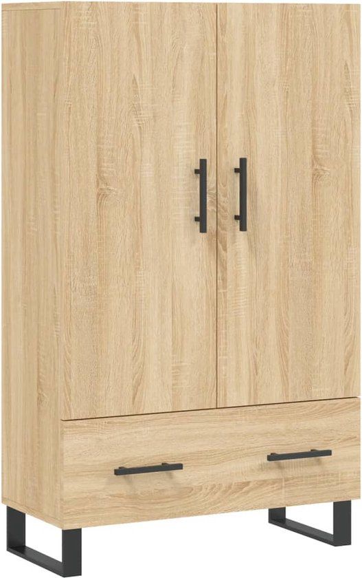 vidaXL Hoge kast 69,5x31x115 cm bewerkt hout sonoma eikenkleurig