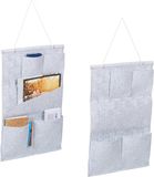 Merkloos Relaxdays hangende organizer - set van 2 - met 5 vakken - deur - wand - 60x41 cm - vilt