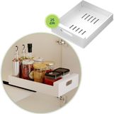XIVADA Keukenkast organizer - Schuiflade - Aluminium - 25 cm - Wit