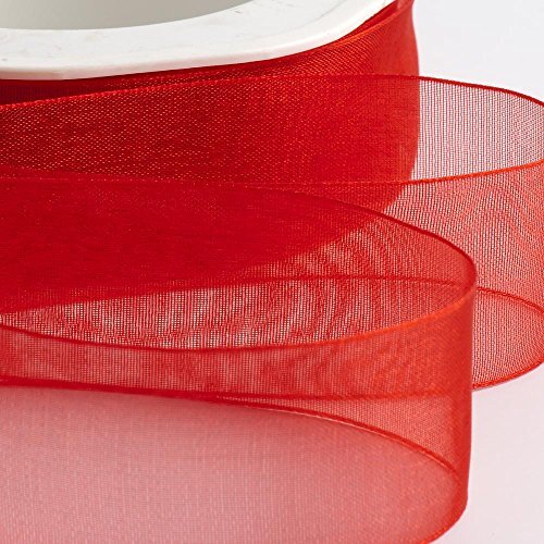 Italian Options Organza Lint 25mm x 20M - Rood