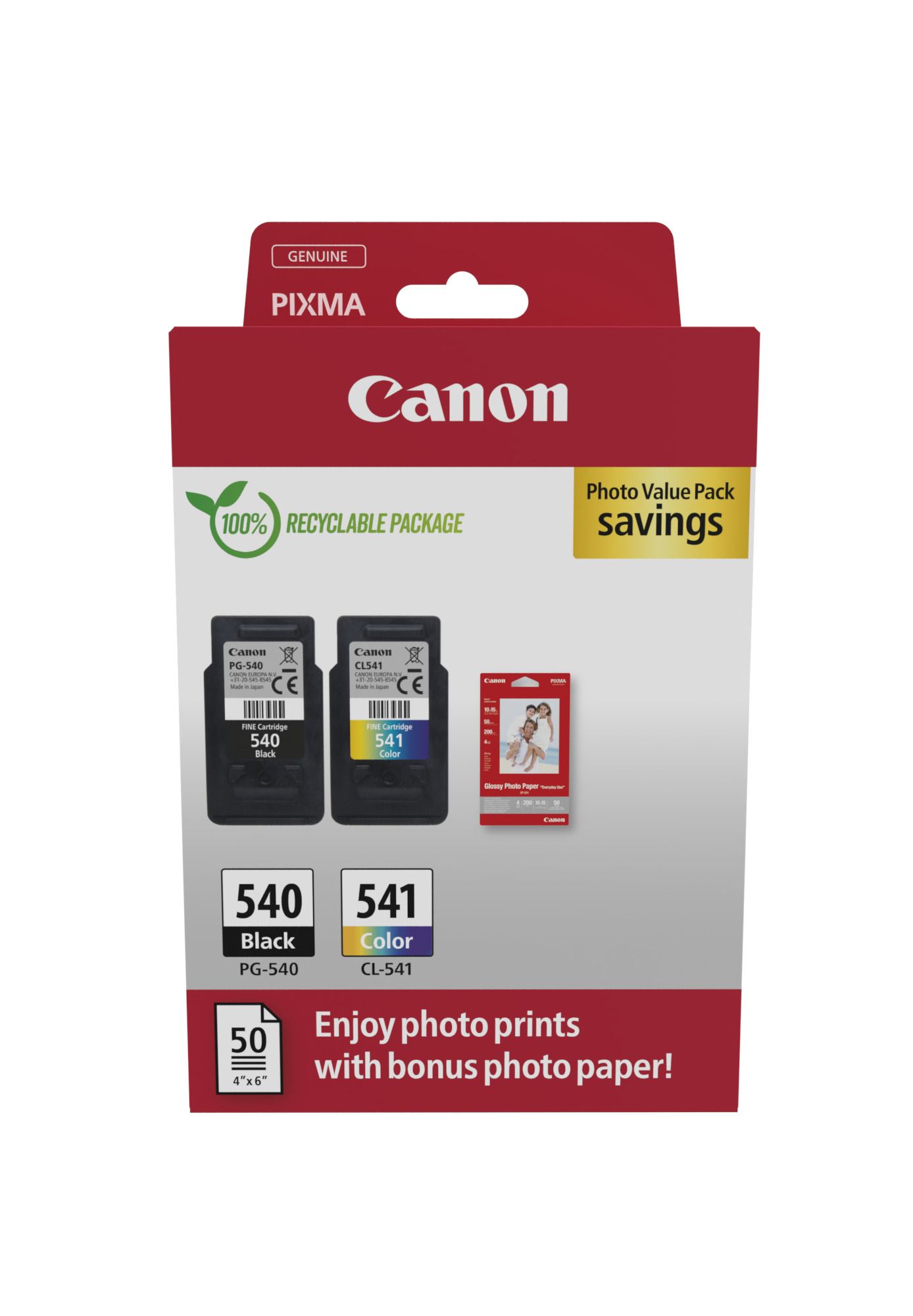Canon 5225B013 Ink Cartridge Value Pack - Black, Cyan, Magenta, Yellow - 2 Pack - Original
