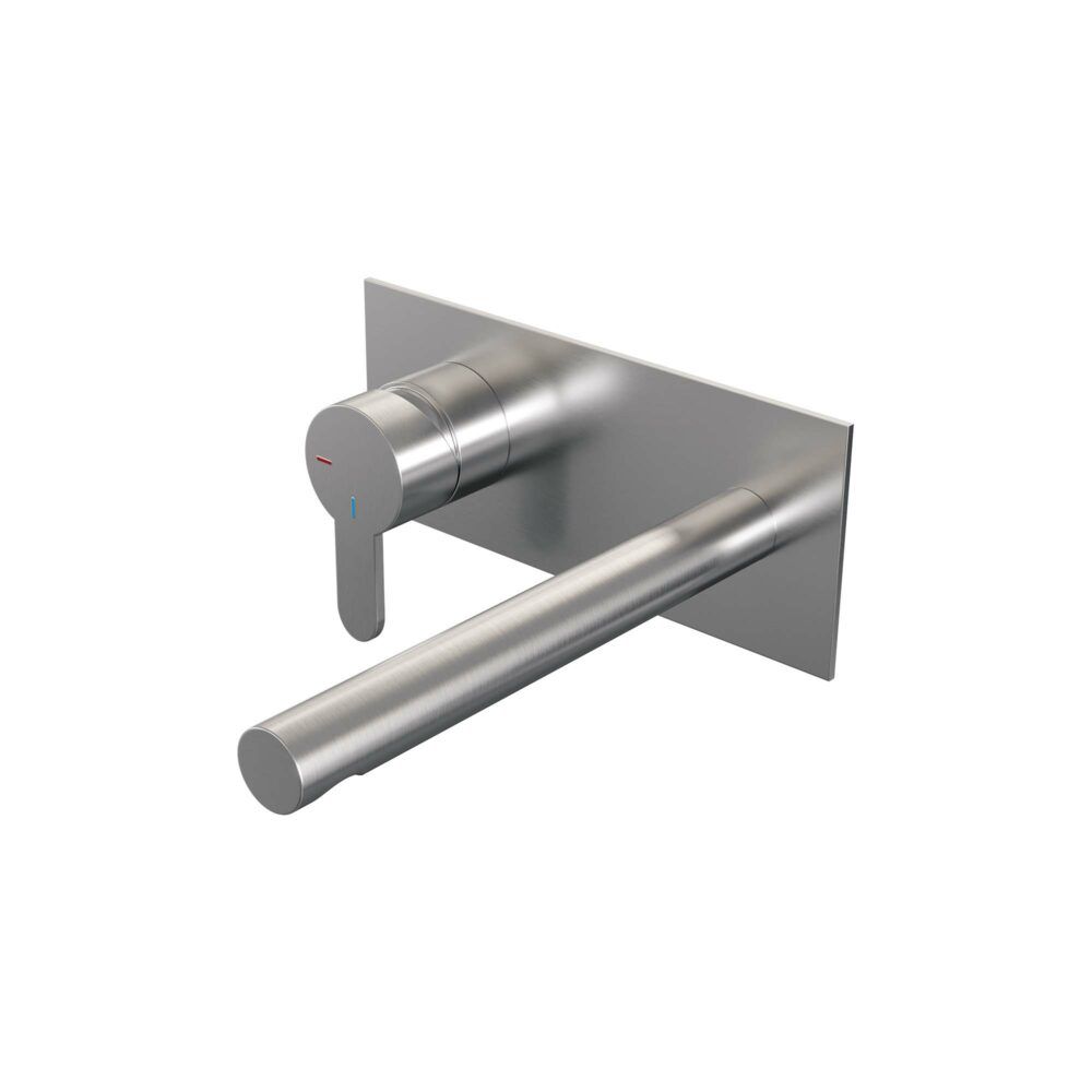 Brauer Brushed Edition inbouw wastafelkraan met rechte uitloop en ovale staaf 20x9 nikkel - messing