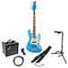 Mooer MBJ410 Metal Blue guitare basse électrique set de démarrage
