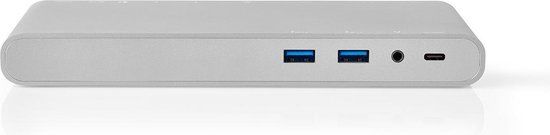 Nedis USB-C Docking Station - HDMI, DisplayPort, VGA, RJ45, USB-A & USB-C - White