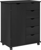 vidaXL Rollende kast 63,5 x 39 x 79 cm Massief vurenhout Zwart