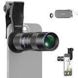 NEEWER 400 mm telelens voor smartphone-camera met 17 mm lensclip met schroefdraad, 70 cm, minimale macrofocusafstand, 2 x zoom, voor achterplaat, telefoonkooi, compatibel met iPhone, Samsung, Android