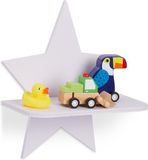Relaxdays Wandplank - 25 cm - Wit - Hout - Kindermerk