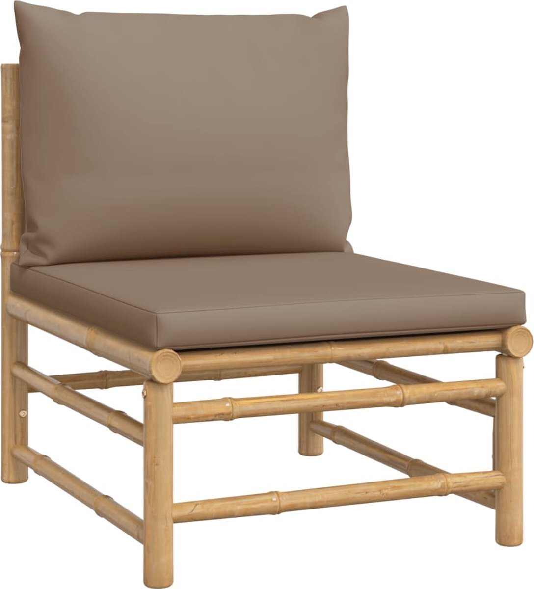 vidaXL 7-delige Loungeset met kussens bamboe taupe