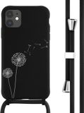 iMoshion iPhone 11 Hoesje met Koord - Siliconen Design - Zwart / Dandelion Black