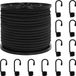 vidaXL Bungee Koorden met Haken 10 mm Zwart PP en rubber