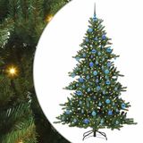 vidaXL Hinged Artificial Christmas Tree Green 180 cm PVC and Steel