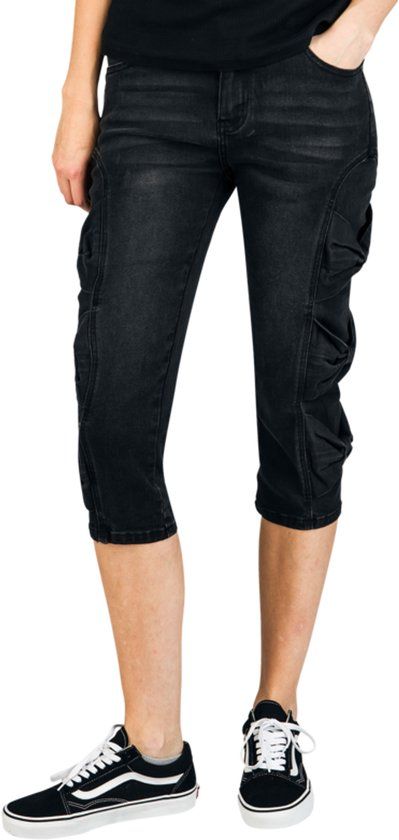 Full Volume by EMP Full Volume Zwarte capri short met strik - Dames - 28