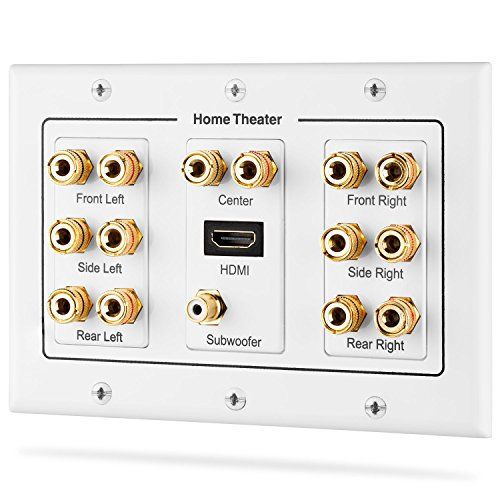 Fosmon hd8006 lichtschakelaar 3 7.1 surroundverdeling home theater verguld koper banana binding, 7.1, wit