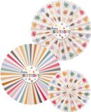 Folat Deco papieren waaiers Set - Starburst Happy Birthday (3 stuks)