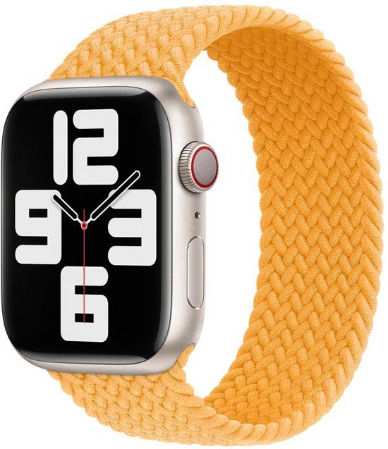 Apple Gevlochten solobandje voor de Apple Watch | 44/45/46/49 mm - Maat 7 - Maize