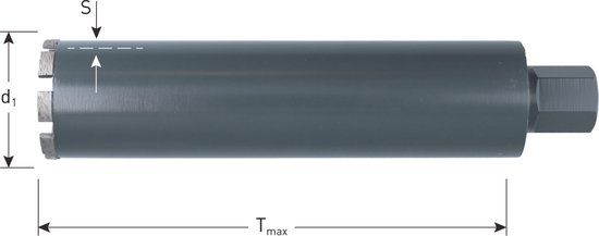 Rotec diamantboor, 1.1/4", voor droog gebruik, Ø62x300