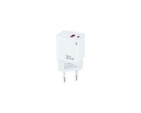 Watio Wave Oplader - wand- en reisoplader, 30 W, met USB-C (PD) en USB-A (QC), gemaakt van robuust materiaal, compact en licht