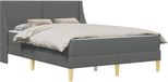 vidaXL Bedframe met matras en hoofdeinde Polyester Donkergrijs