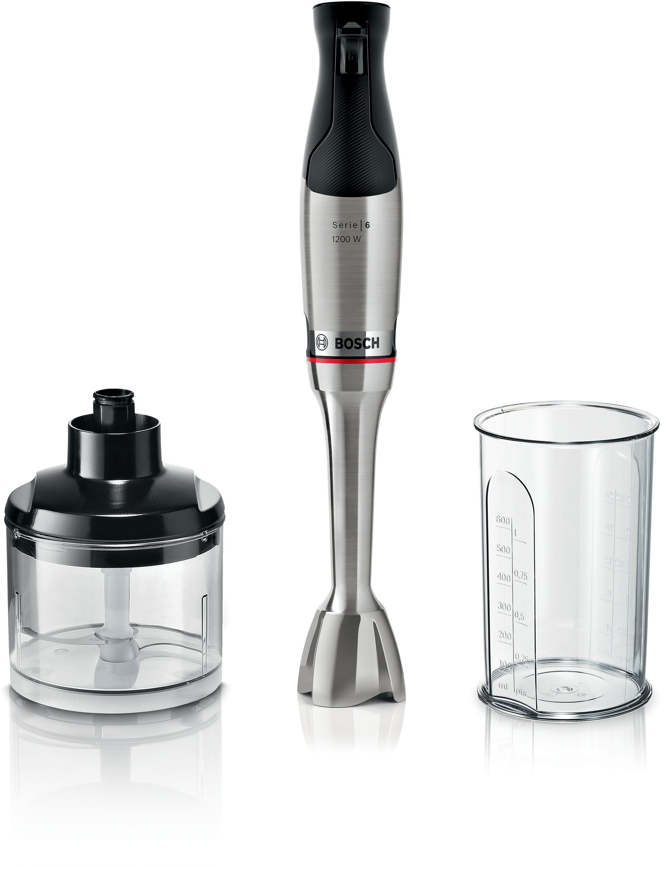 Bosch Serie 6 MSM6M820 Immersion Blender - 1200W - Black/Stainless Steel