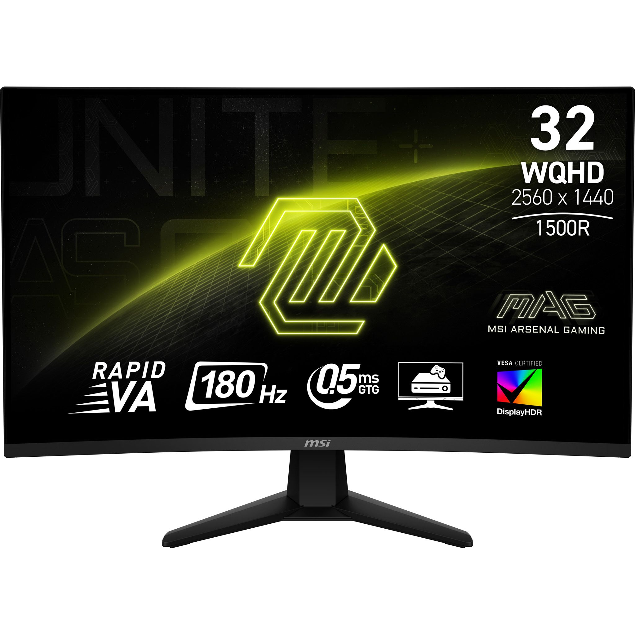 MSI MAG 32CQ6F - 32 inch WQHD Curved Gaming Monitor - 180Hz - VA - HDR 400