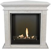 Xaralyn Bio-ethanol haard - Cadiz-Corner BIU - wit natuursteen - 3 KW verwarming - haardombouw inclusief inbouwhaard - schouw - hoekhaard