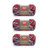 Red Heart Scrubby Americana Garen - 3 Pack van 85g/3oz - Polyester - 4 Medium (Worsted) - 78 Yards - Breien/haken