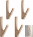 SnelShoppen - 4 Pièces Crochets Muraux Branche Crochets Auto-adhésifs Bois Naturel Crochet Adhésif Porte Porte-manteau pour Chapeau Foulard Clés, 14.5cm