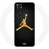 Maniacase Hoesje voor Xiaomi Redmi Note 11 4G Air Michael Jordan Logo Geel
