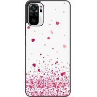 Xiaomi Redmi Note Confettis de coeurs rose Verstevigd hoesje met sublimatie bedrukking