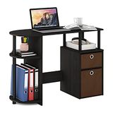 Furinno JAYA Simplistische Computer Studeerbureau met vuilnisladen, Espresso