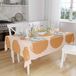 Bonamaison Tafelkleed, Anti-Mold, Sneldrogend, Waterdicht, 100% Polyester Tafellaken, Oranje, gebroken wit, 140 x 160 Cm - Ontworpen en Vervaardigd in Turkije