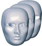 Masque facial blanc sans marque femme - Lot de 8 pièces - blanc - plastique - peignable - Carnaval - avec élastique - Adultes
