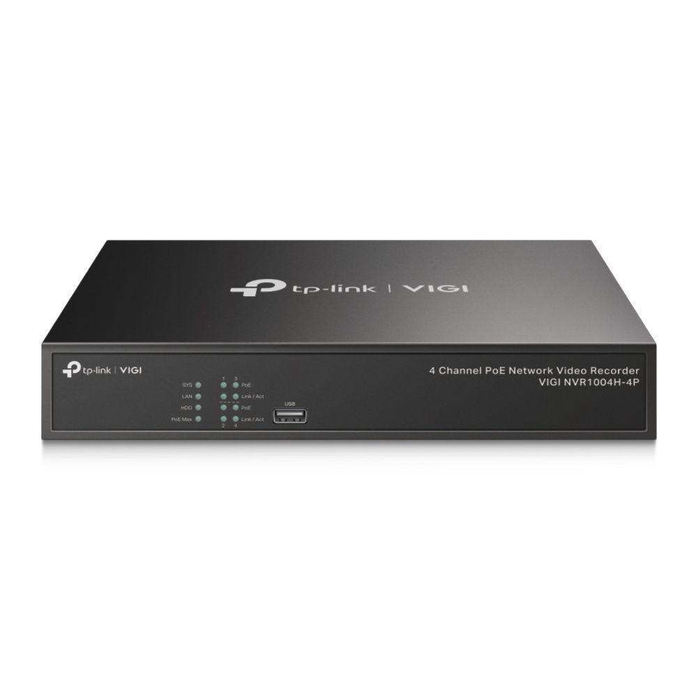 TP-Link VIGI NVR1004H-4P Network Video Recorder - 4 Channel - Black