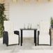 Prolenta Maison Exclusive 3-delige tuinset met kussens, zwart, van polyrotan