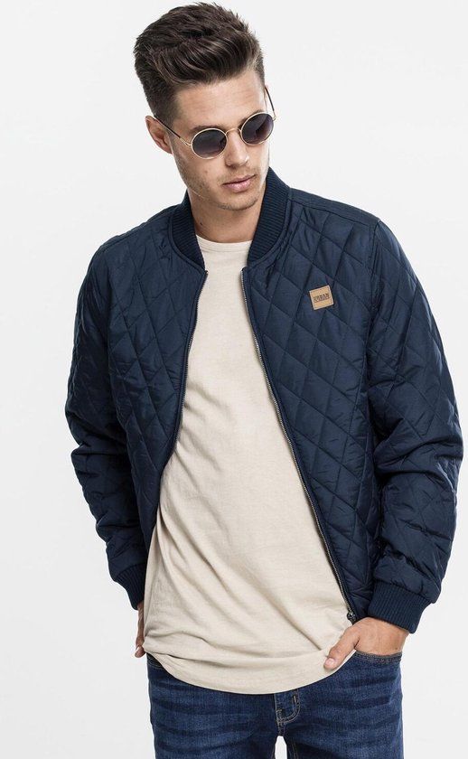 Urban Classics Diamond Quilt Jacket - Navy - Men - XXL
