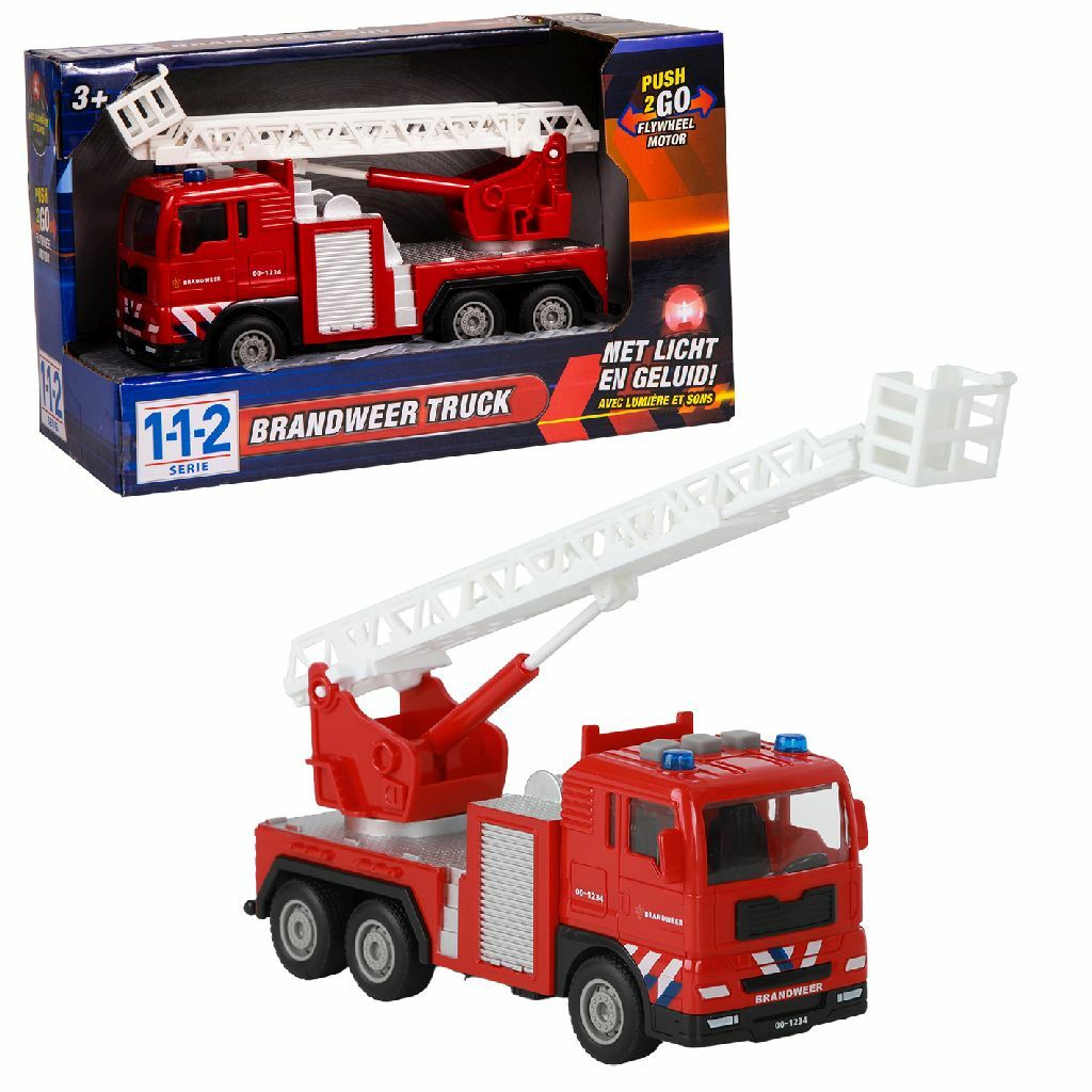 112 Brandweer Truck 1:32 - Rood - Met Licht en Geluid