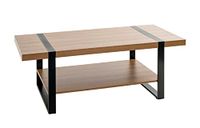 HAKU Salontafel eiken, zwart, Metaal, spaanplaat - Maat: B 120 cm x H 45 cm x D 60 cm, Stijl: Modern