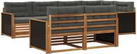 vidaXL - Hoek loungeset - 7 zitplekken - Natuurlijk en antraciet - Acacia hout